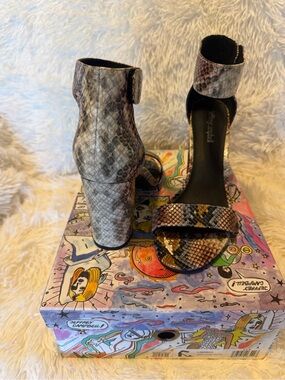 Snakeskin Print Heels